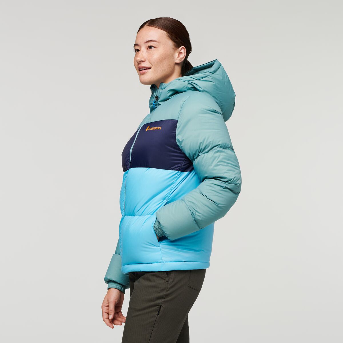 Solazo Hooded Down Jacket  - Bluegrass &amp; Blue Sky