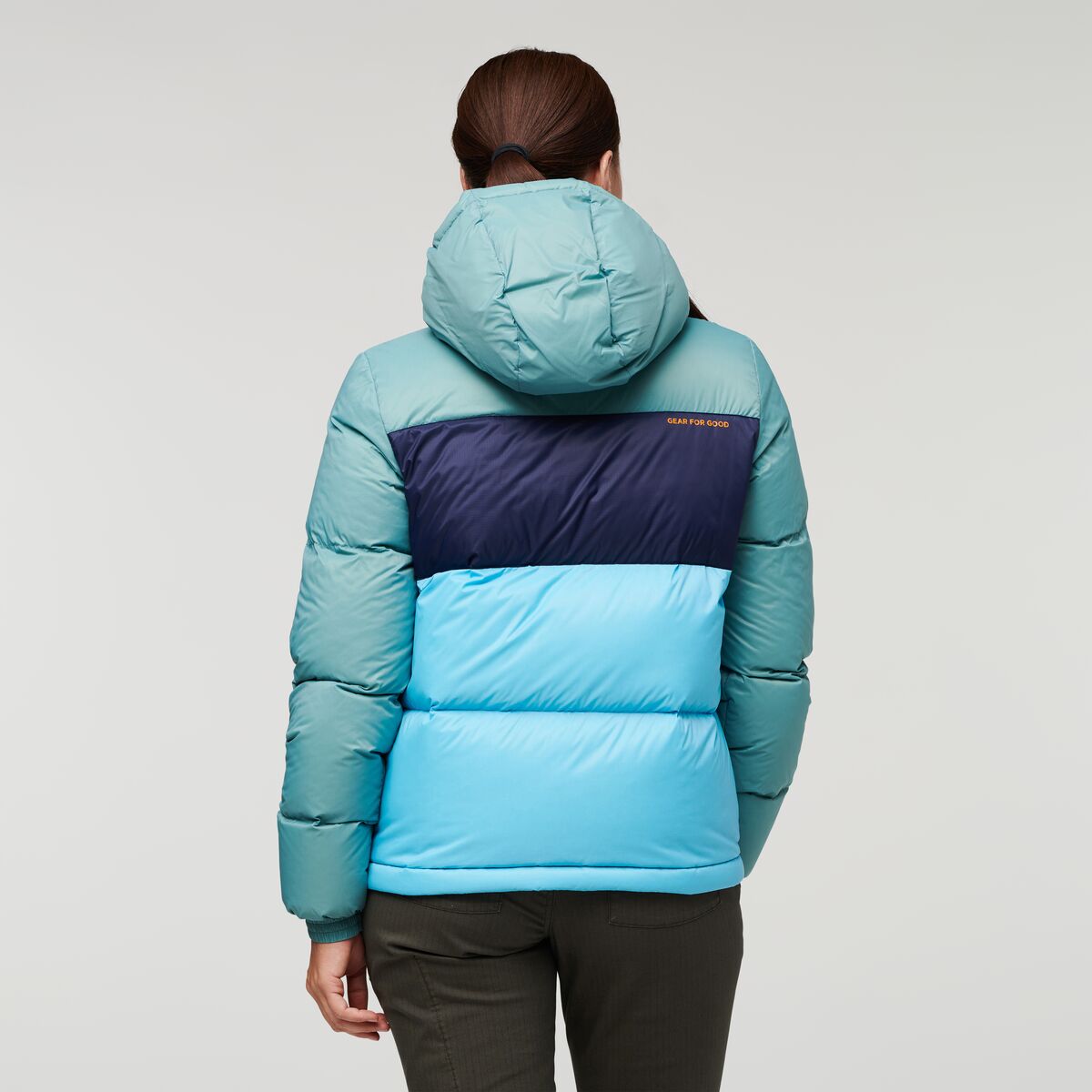 Solazo Hooded Down Jacket  - Bluegrass &amp; Blue Sky