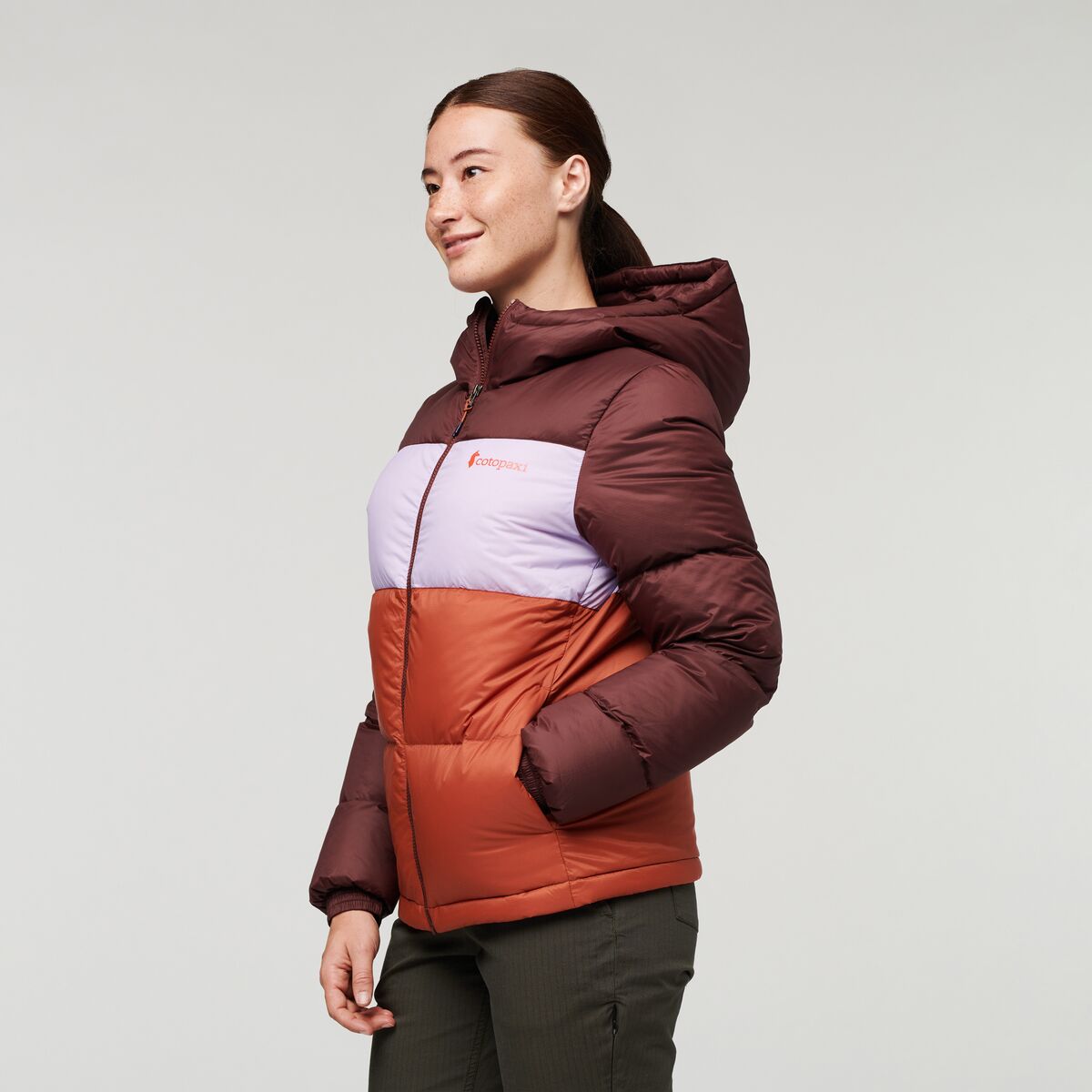 Solazo Hooded Down Jacket  - Chestnut &amp; Spice