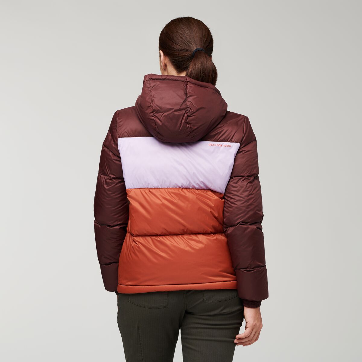 Solazo Hooded Down Jacket  - Chestnut &amp; Spice