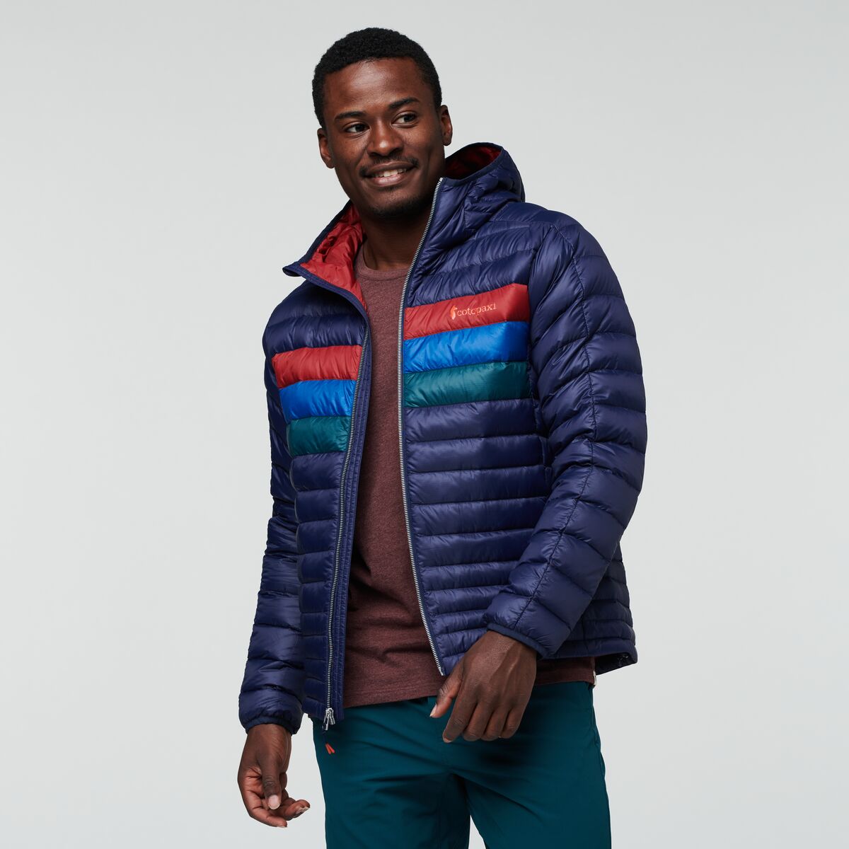 Fuego Down Hooded Jacket  - Maritime &amp; Currant Stripes