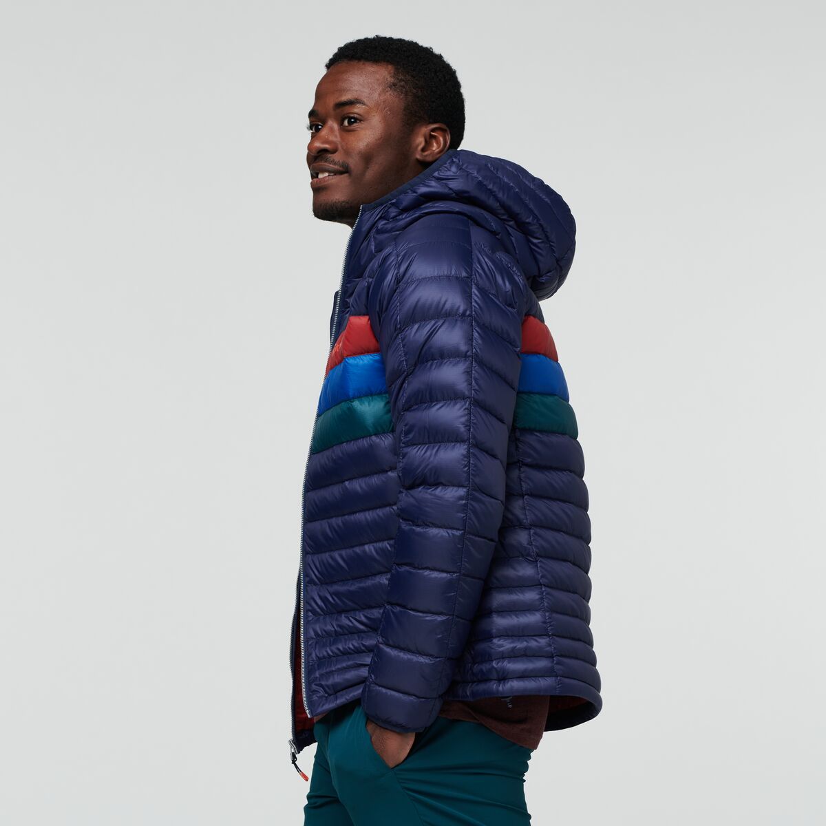 Fuego Down Hooded Jacket  - Maritime &amp; Currant Stripes