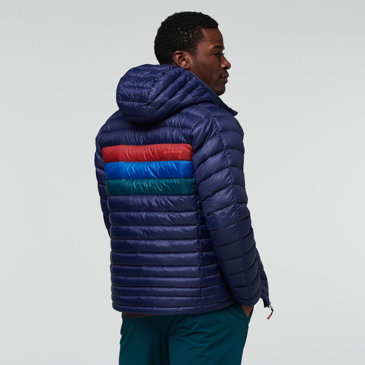 Fuego Down Hooded Jacket  - Maritime &amp; Currant Stripes