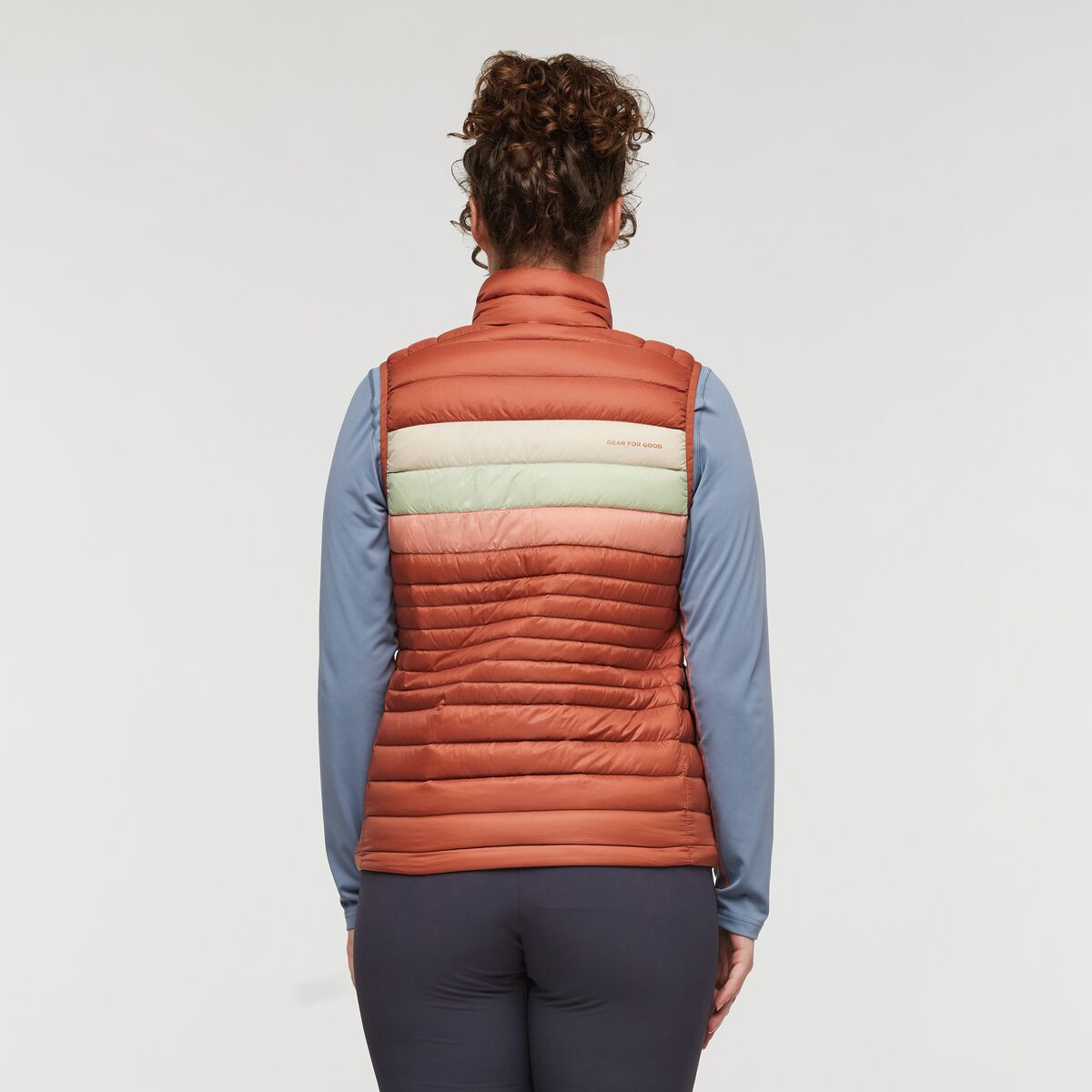 Fuego Down Vest  - Faded Brick Stripes