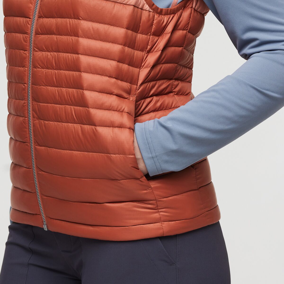 Fuego Down Vest  - Faded Brick Stripes