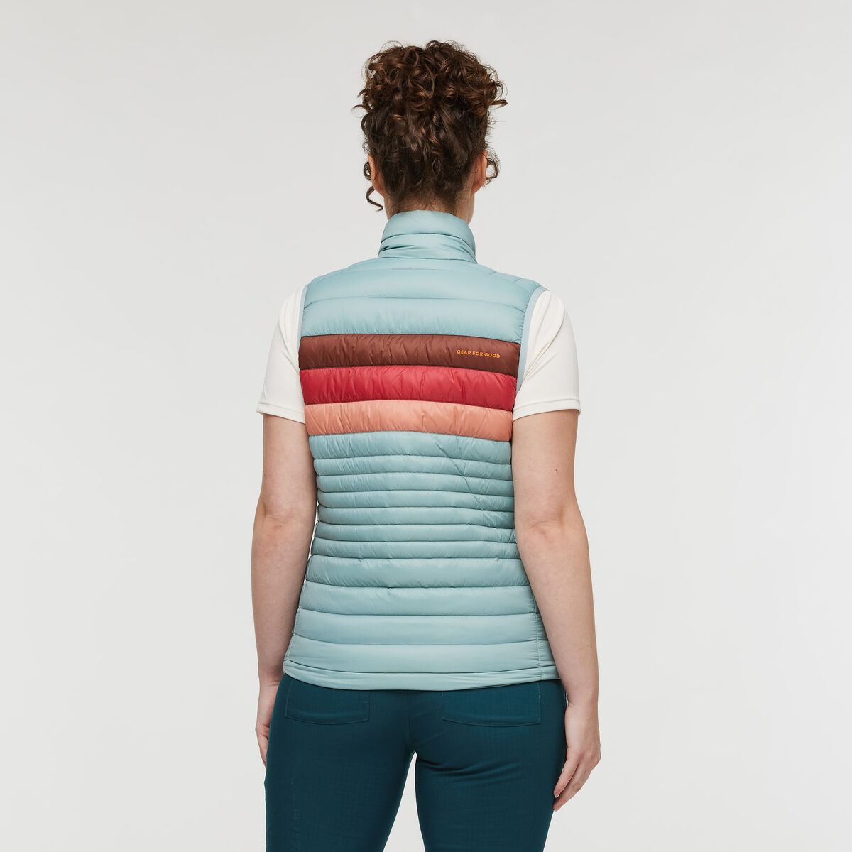 Fuego Down Vest  - Sea Spray Stripes