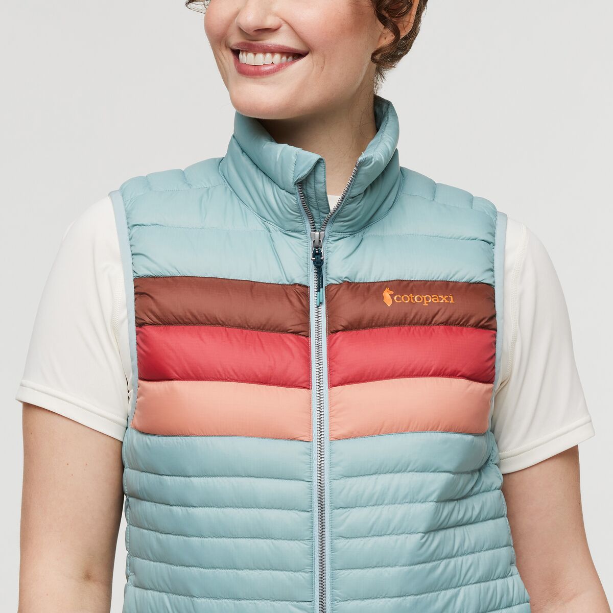 Fuego Down Vest  - Sea Spray Stripes