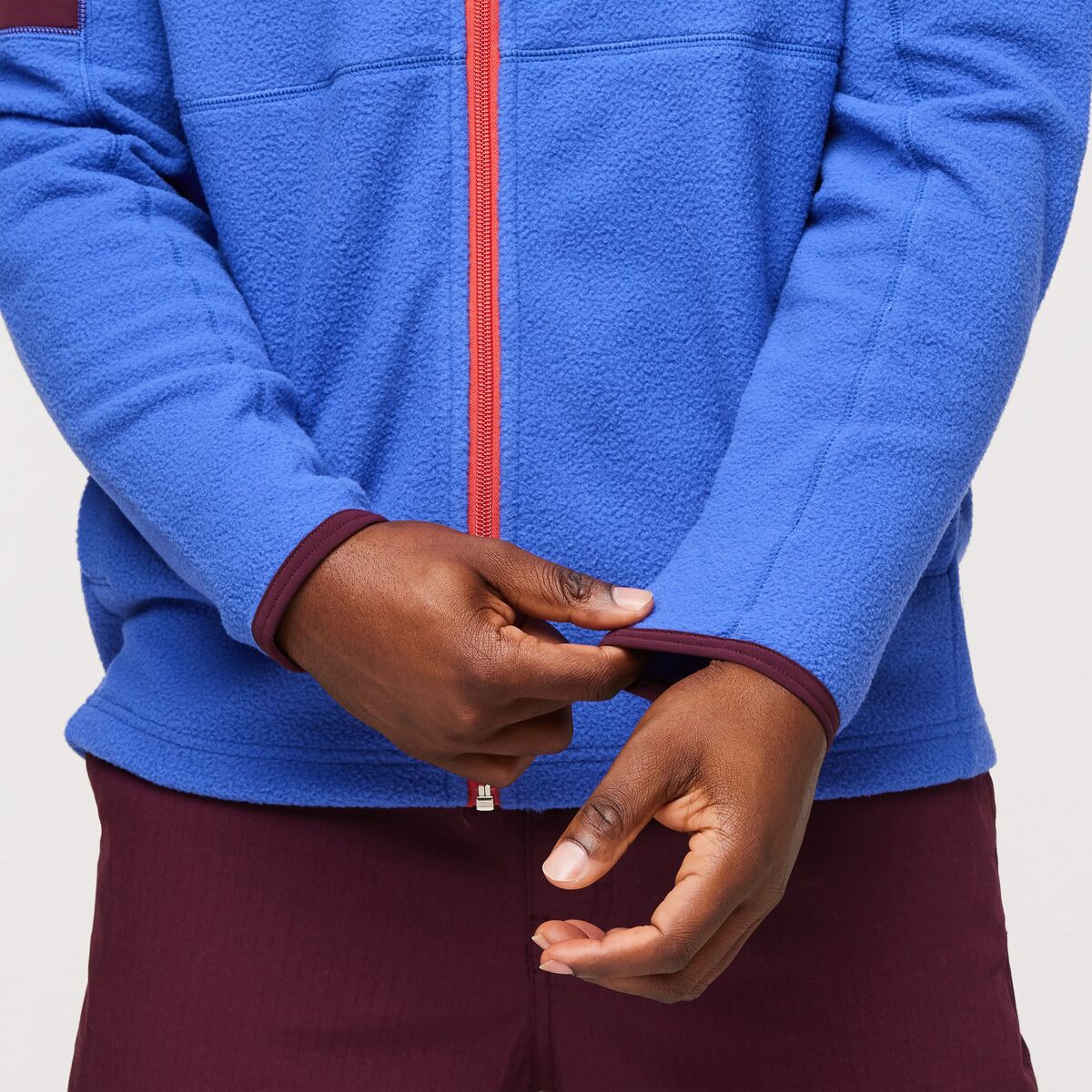 Abrazo Hood FullZip Fleece Jkt  - Wine/Blue Violet