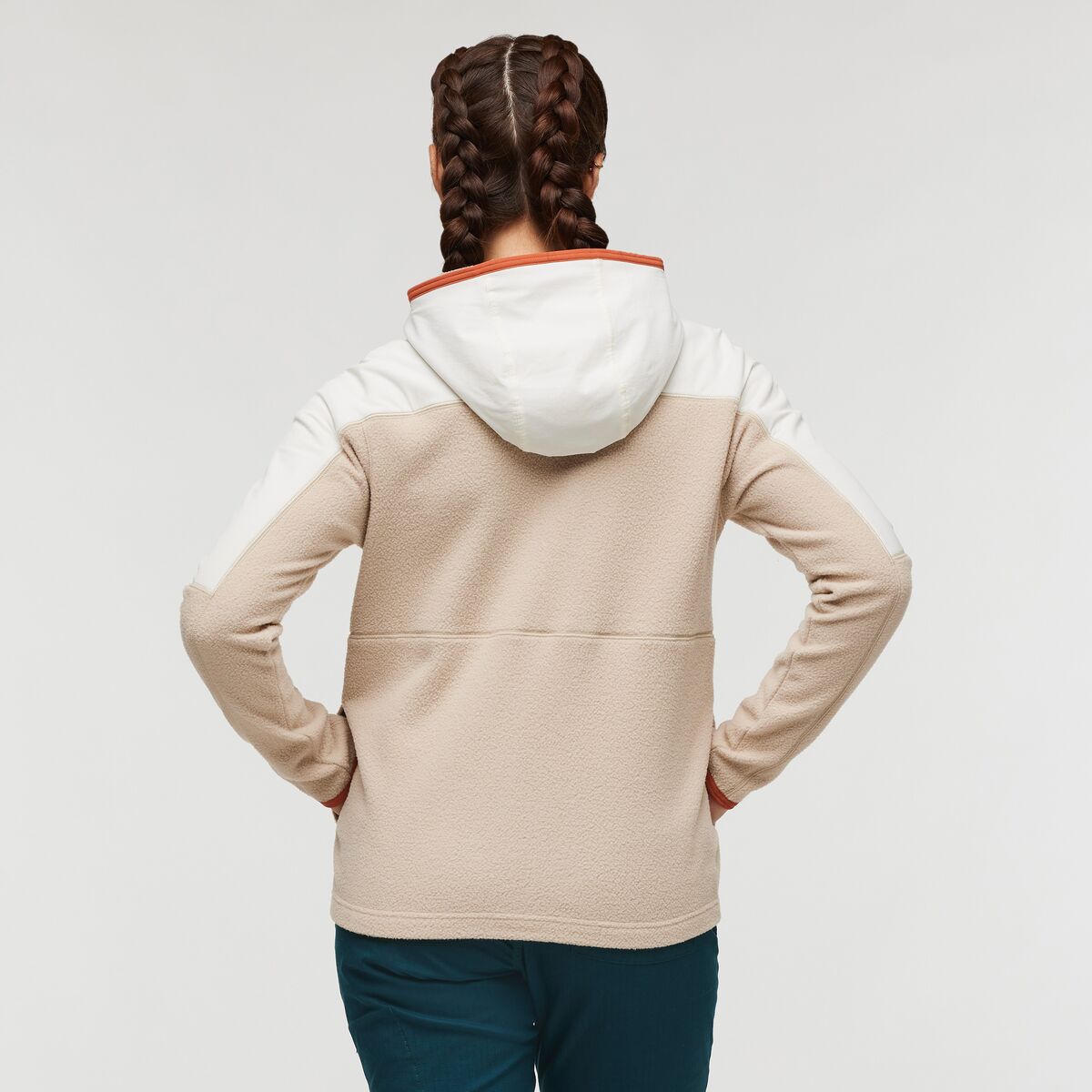 Abrazo Hood FullZip Fleece Jkt  - Bone/Oatmeal